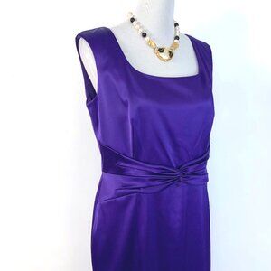 Eliza J Purple Satin Sleeveless Sheath Dress 14P